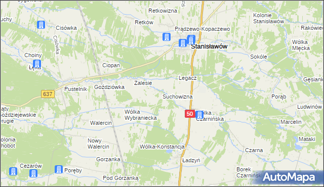 mapa Suchowizna, Suchowizna na mapie Targeo
