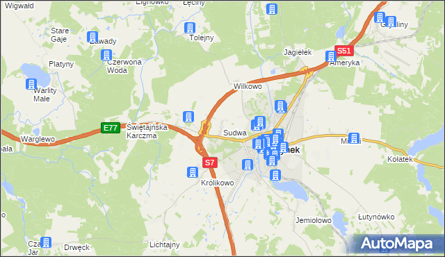 mapa Sudwa, Sudwa na mapie Targeo