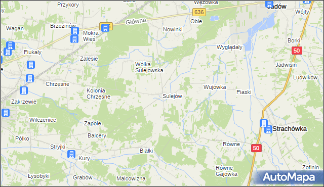 mapa Sulejów gmina Jadów, Sulejów gmina Jadów na mapie Targeo