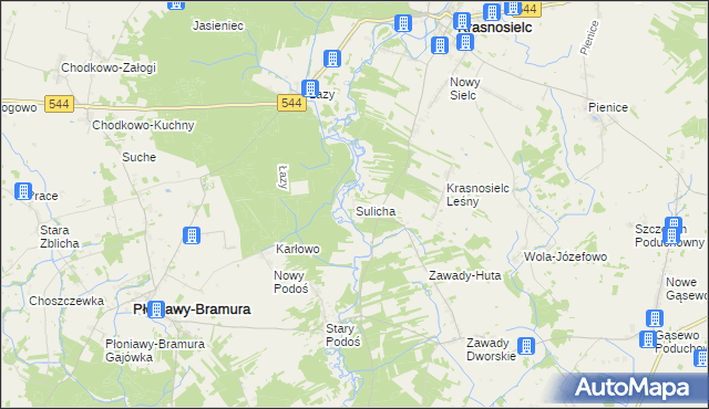 mapa Sulicha, Sulicha na mapie Targeo