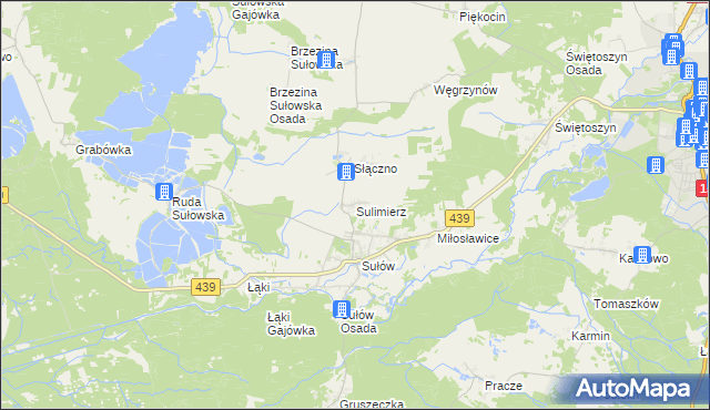 mapa Sulimierz gmina Milicz, Sulimierz gmina Milicz na mapie Targeo