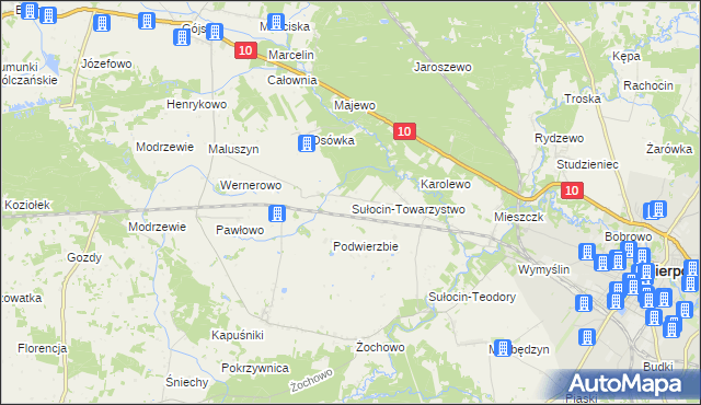 mapa Sułocin-Towarzystwo, Sułocin-Towarzystwo na mapie Targeo