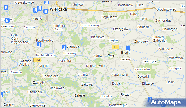 mapa Sułów gmina Biskupice, Sułów gmina Biskupice na mapie Targeo