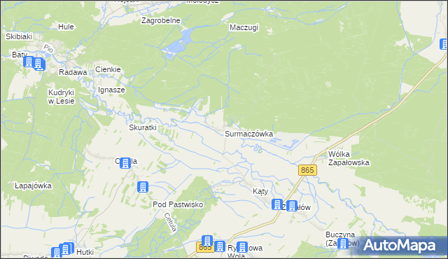 mapa Surmaczówka, Surmaczówka na mapie Targeo