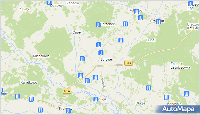 mapa Surowe gmina Czarnia, Surowe gmina Czarnia na mapie Targeo