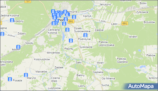 mapa Suskowola, Suskowola na mapie Targeo