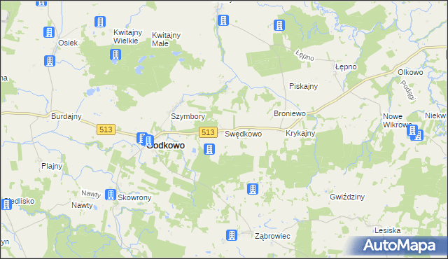 mapa Swędkowo, Swędkowo na mapie Targeo