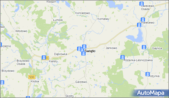 mapa Świątki powiat olsztyński, Świątki powiat olsztyński na mapie Targeo