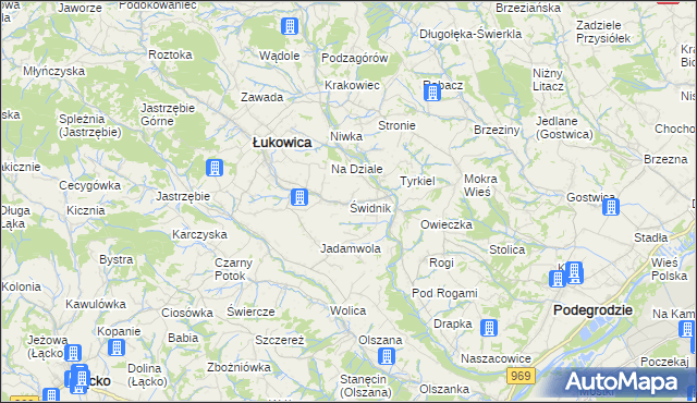mapa Świdnik gmina Łukowica, Świdnik gmina Łukowica na mapie Targeo