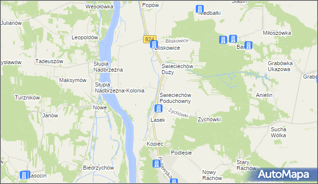 mapa Świeciechów Poduchowny, Świeciechów Poduchowny na mapie Targeo