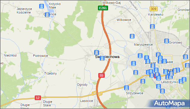 mapa Święciechowa, Święciechowa na mapie Targeo