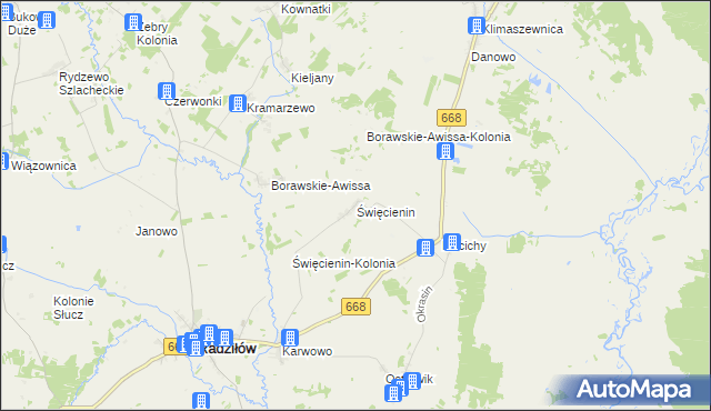 mapa Święcienin, Święcienin na mapie Targeo