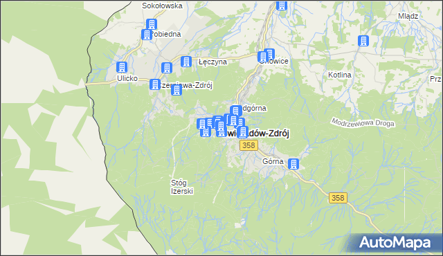mapa Świeradów-Zdrój, Świeradów-Zdrój na mapie Targeo