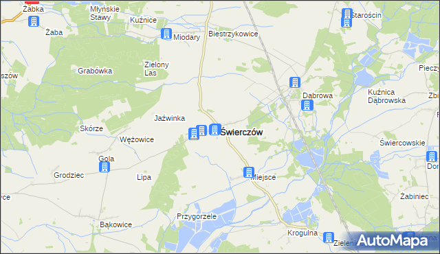 mapa Świerczów powiat namysłowski, Świerczów powiat namysłowski na mapie Targeo