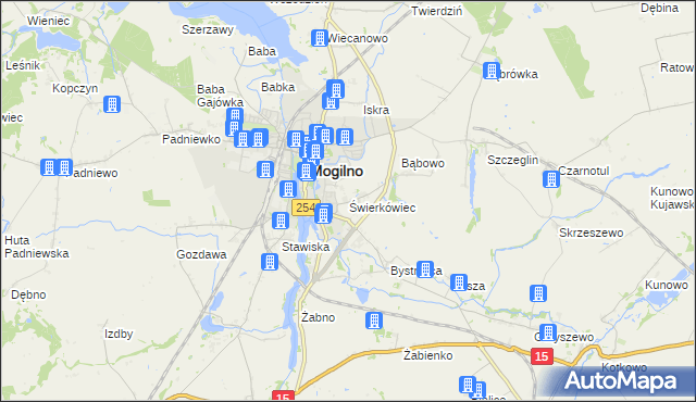 mapa Świerkówiec, Świerkówiec na mapie Targeo
