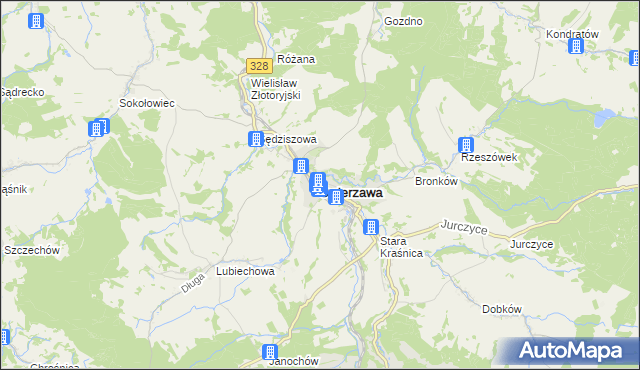 mapa Świerzawa, Świerzawa na mapie Targeo