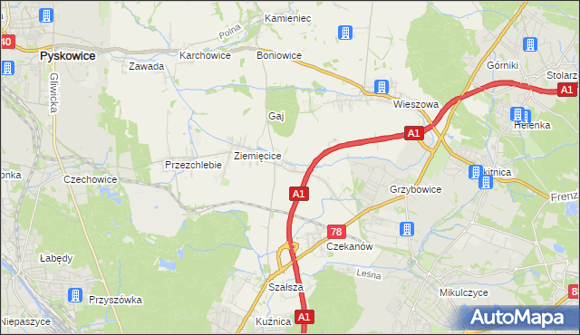 mapa Świętoszowice, Świętoszowice na mapie Targeo
