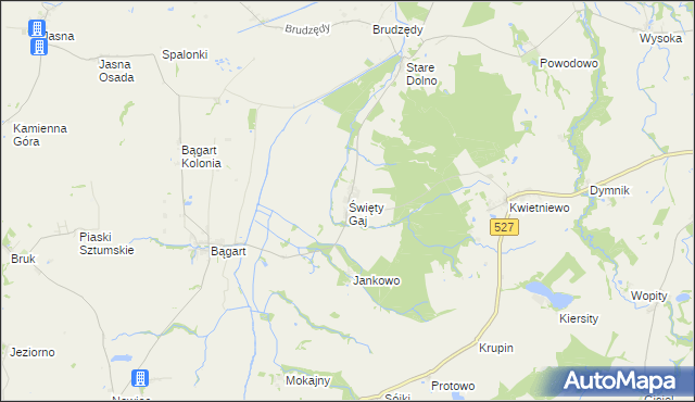 mapa Święty Gaj, Święty Gaj na mapie Targeo