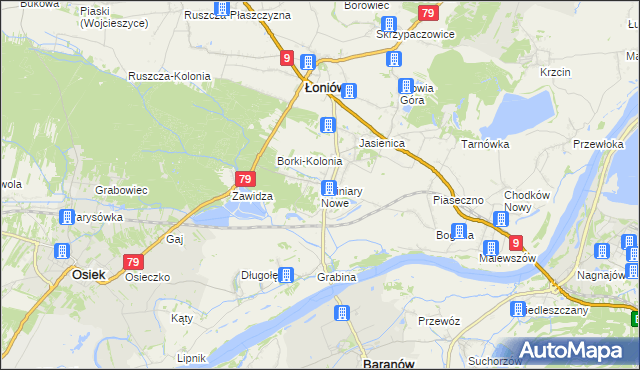 mapa Świniary Nowe, Świniary Nowe na mapie Targeo