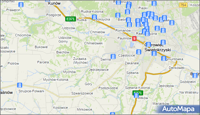 mapa Świrna, Świrna na mapie Targeo