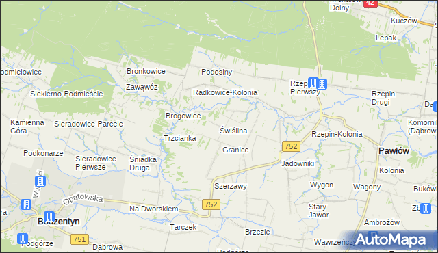 mapa Świślina, Świślina na mapie Targeo