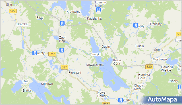 mapa Swojki, Swojki na mapie Targeo