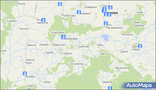 mapa Sworowo, Sworowo na mapie Targeo