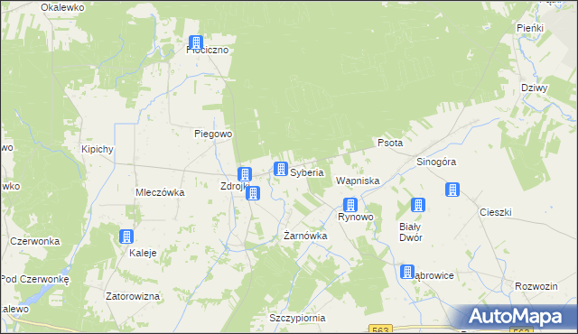mapa Syberia gmina Lubowidz, Syberia gmina Lubowidz na mapie Targeo