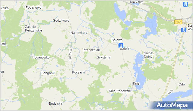 mapa Sykstyny, Sykstyny na mapie Targeo