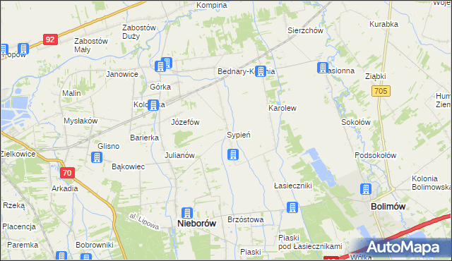 mapa Sypień, Sypień na mapie Targeo