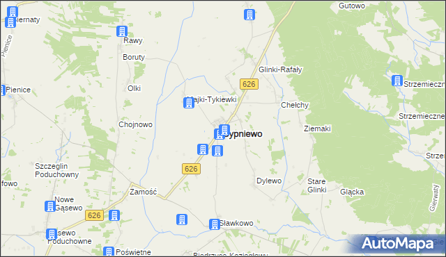 mapa Sypniewo powiat makowski, Sypniewo powiat makowski na mapie Targeo