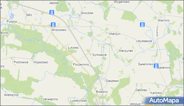 mapa Syrkowice, Syrkowice na mapie Targeo