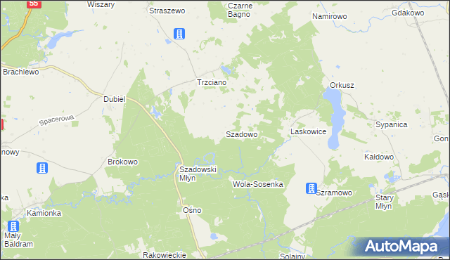 mapa Szadowo, Szadowo na mapie Targeo