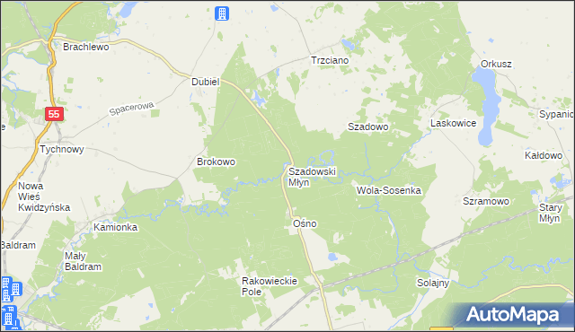 mapa Szadowski Młyn, Szadowski Młyn na mapie Targeo
