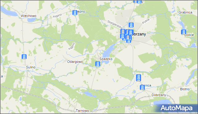 mapa Szadzko, Szadzko na mapie Targeo