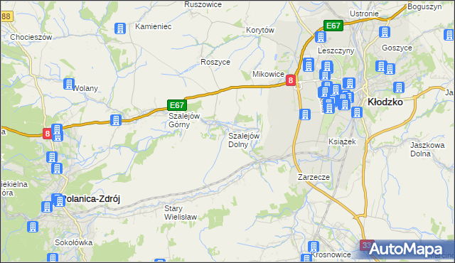 mapa Szalejów Dolny, Szalejów Dolny na mapie Targeo