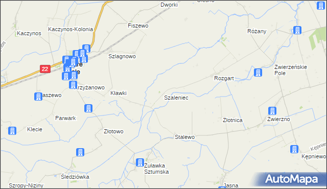 mapa Szaleniec, Szaleniec na mapie Targeo