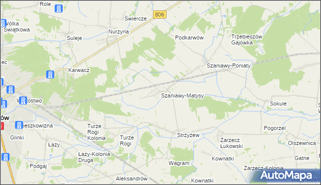 mapa Szaniawy-Matysy, Szaniawy-Matysy na mapie Targeo
