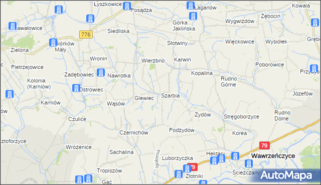 mapa Szarbia, Szarbia na mapie Targeo
