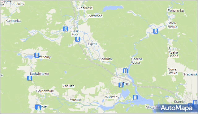 mapa Szarłata gmina Osie, Szarłata gmina Osie na mapie Targeo