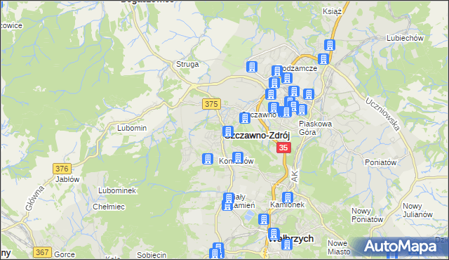 mapa Szczawno-Zdrój, Szczawno-Zdrój na mapie Targeo