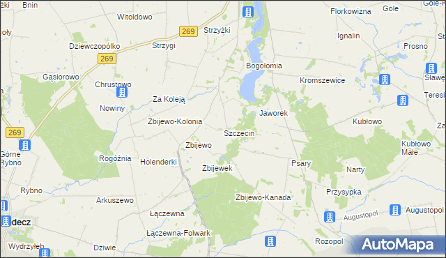 mapa Szczecin gmina Chodecz, Szczecin gmina Chodecz na mapie Targeo