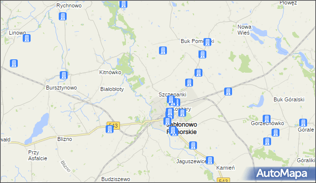mapa Szczepanki gmina Jabłonowo Pomorskie, Szczepanki gmina Jabłonowo Pomorskie na mapie Targeo
