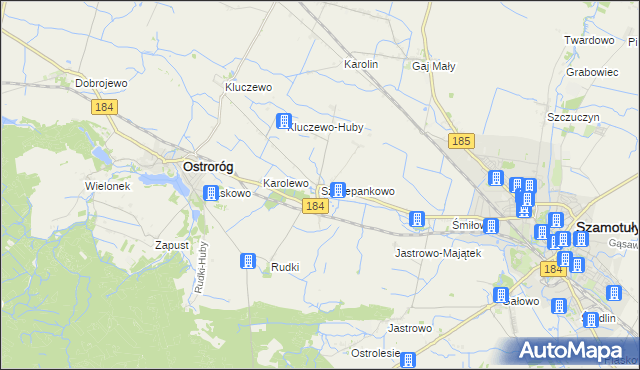 mapa Szczepankowo gmina Ostroróg, Szczepankowo gmina Ostroróg na mapie Targeo