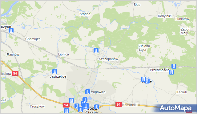 mapa Szczepanów gmina Środa Śląska, Szczepanów gmina Środa Śląska na mapie Targeo