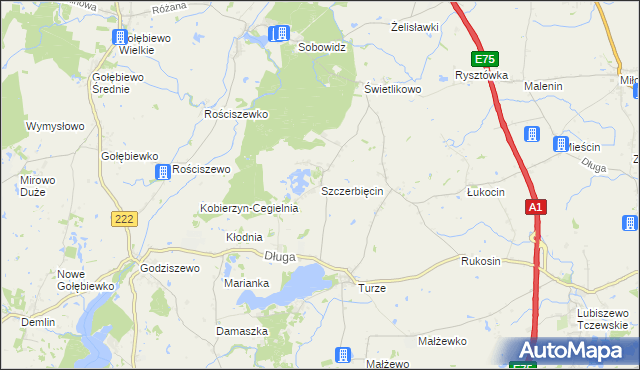 mapa Szczerbięcin, Szczerbięcin na mapie Targeo