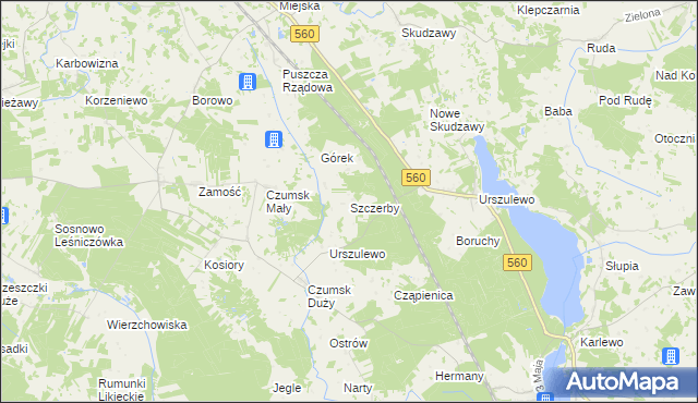 mapa Szczerby, Szczerby na mapie Targeo