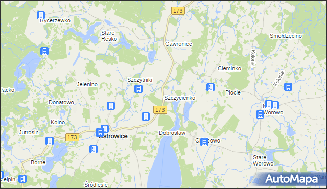 mapa Szczycienko, Szczycienko na mapie Targeo