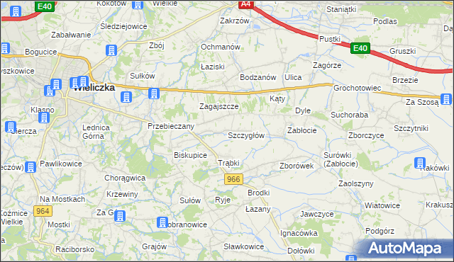mapa Szczygłów, Szczygłów na mapie Targeo