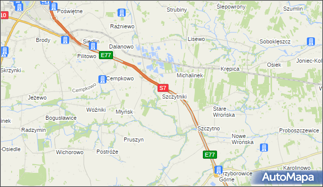 mapa Szczytniki gmina Załuski, Szczytniki gmina Załuski na mapie Targeo